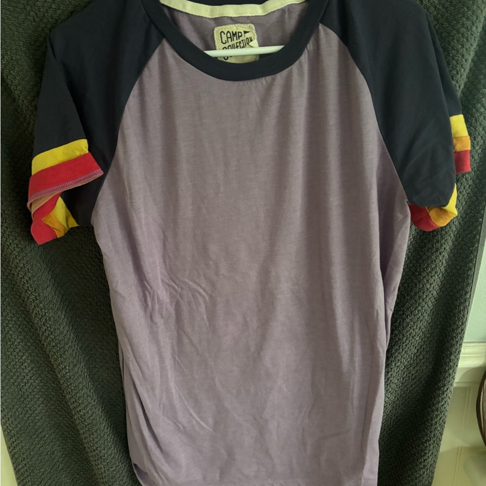 Camp Couture Men's Purple and Navy Raglan Tee